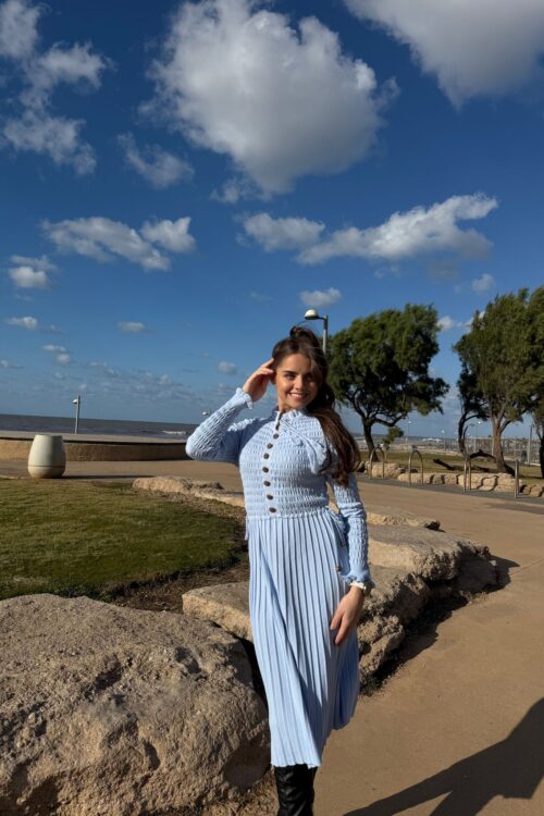 Rochie tricotată – bleu