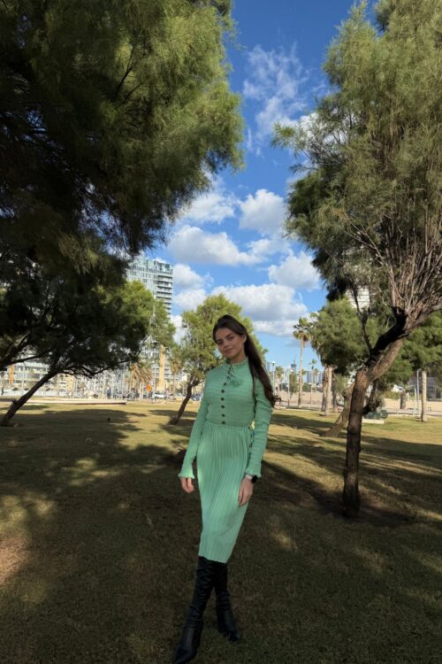 Rochie tricotată – verde mentă