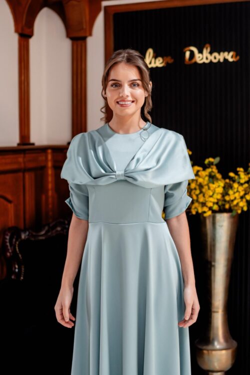 Rochie eleganta din tafta cu fundă