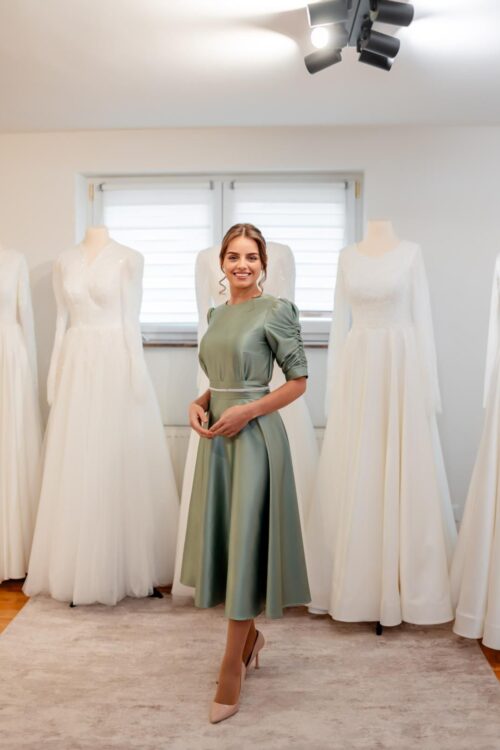 Rochie eleganta din tafta Verde menta