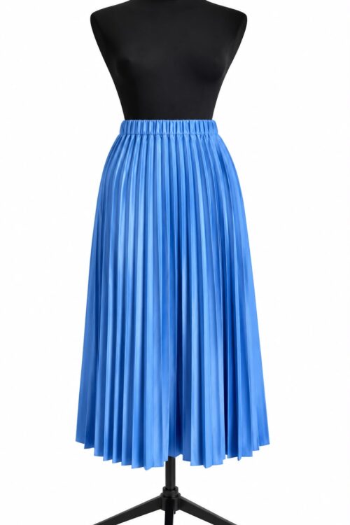 Fustă plisată elegantă albastră