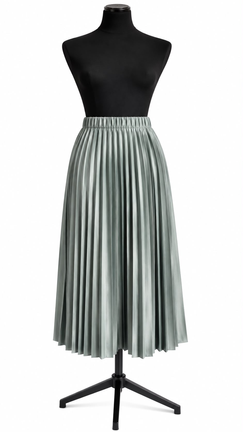 Fustă plisată elegantă verde salvie