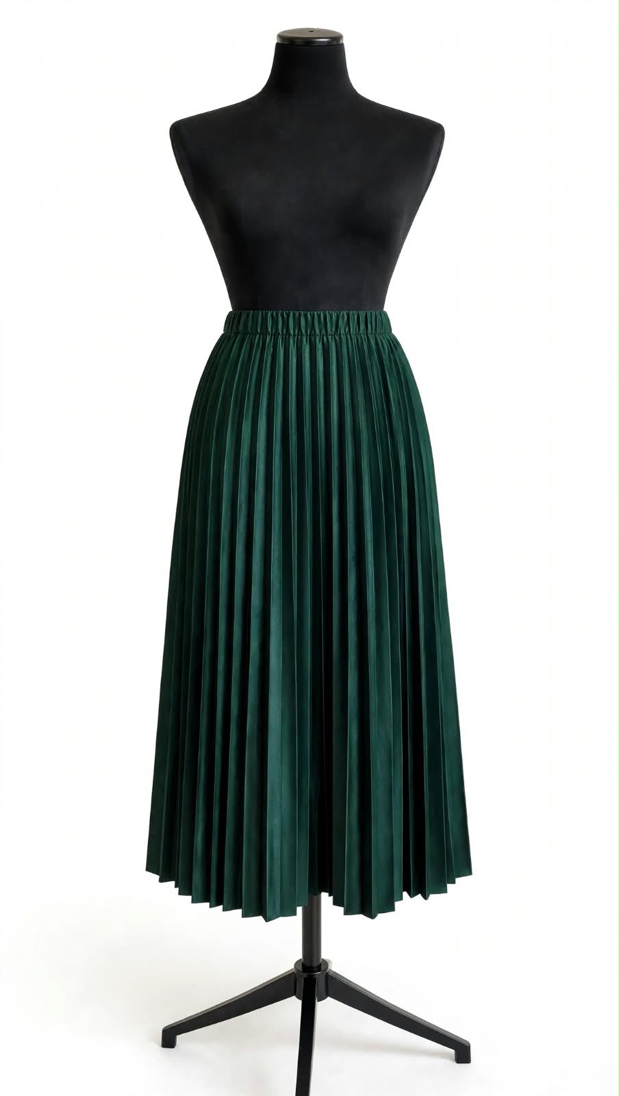 Fustă plisată elegantă verde smarald